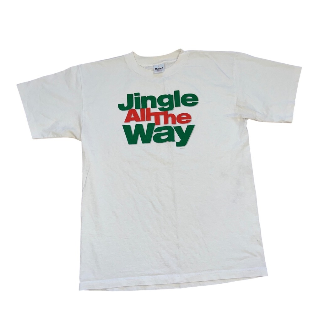 Vintage 1996 Jingle All The Way Movie Promo T-Shirt Murina White Large 90s Movie